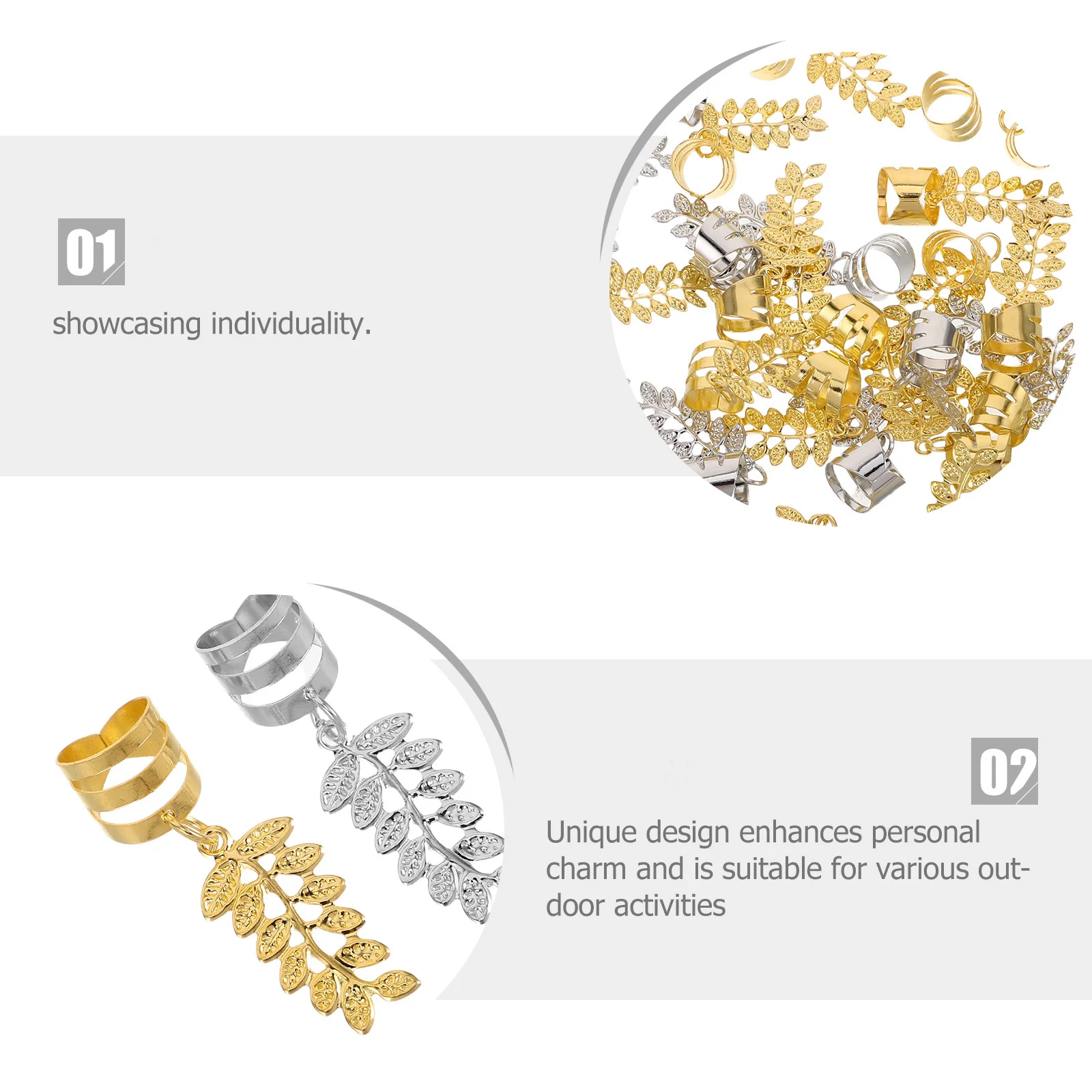 

40Pcs Leaf Metal Hair Accessories for Women Braids Stylish Jewelry Festival Daily Wear Leaf Accessories