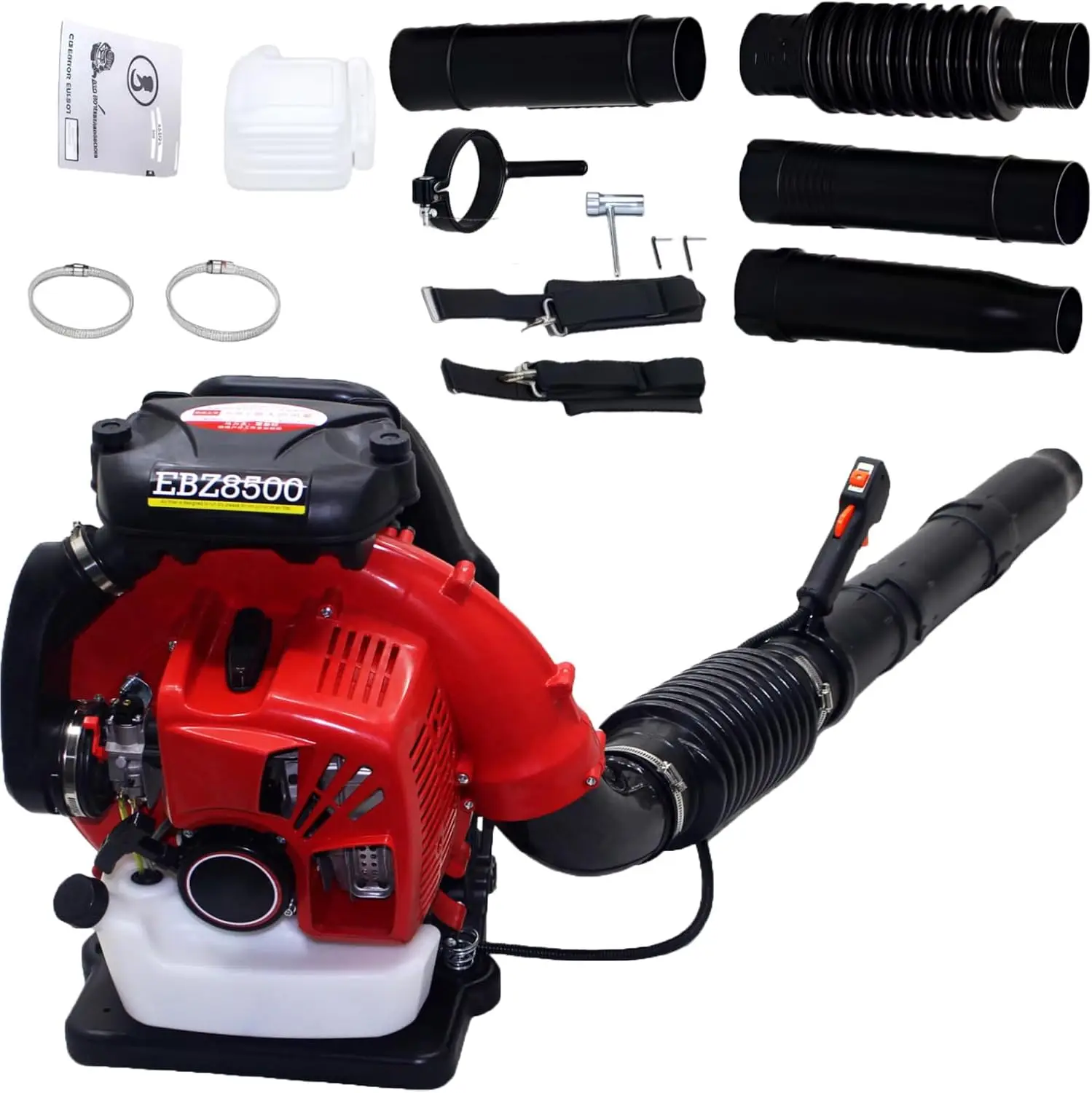 85CC Gas Backpack Leaf Blower, 2-Stroke Handheld-Class Blower，2.3L Oil Tank Grass Lawn Blower for Effortless Leaves, Snow, and D