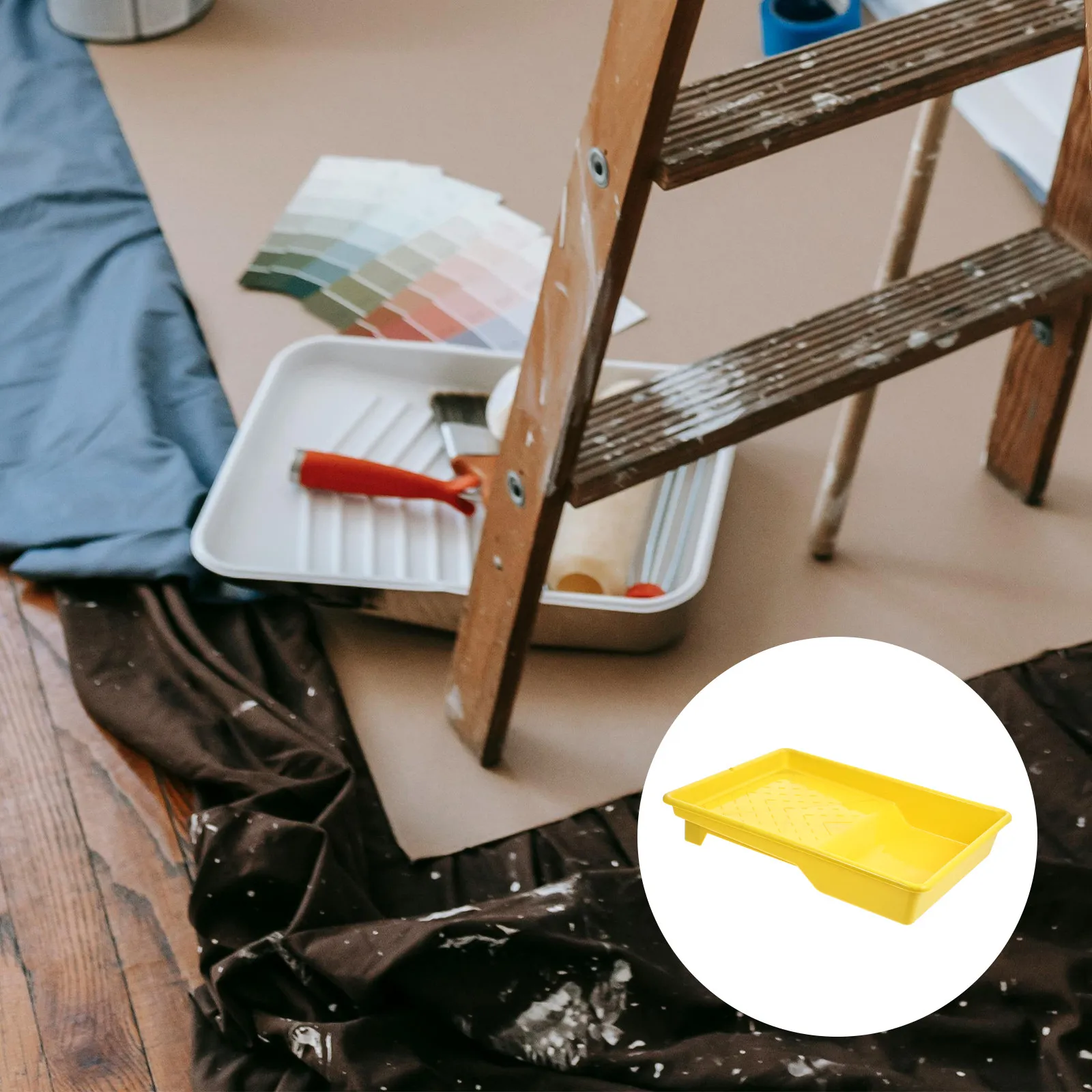 Plastic Paint Tray Paint Roller Pan Universal Design Lightweight Portable for Interior Painting Painting Supplies Storage