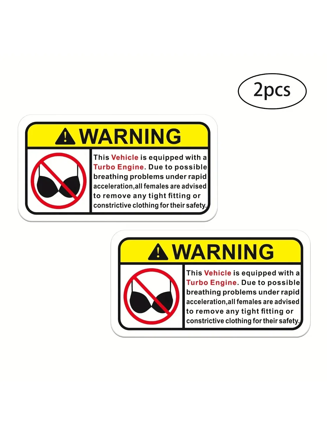AliExpress NONE 2Pcs Turbo Engine Warning Stickers, Funny Waterproof Vinyl Decals, Car Truck Exterior Personalized Decor