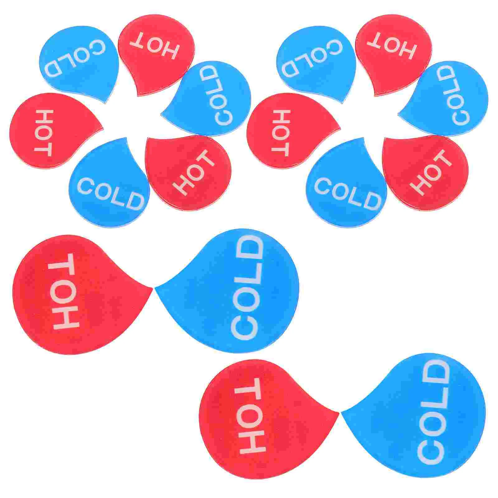 8 Pairs Adhesive Hot Cold Sign and Stickers Signs Bathroom Thermometer Water Drop Label