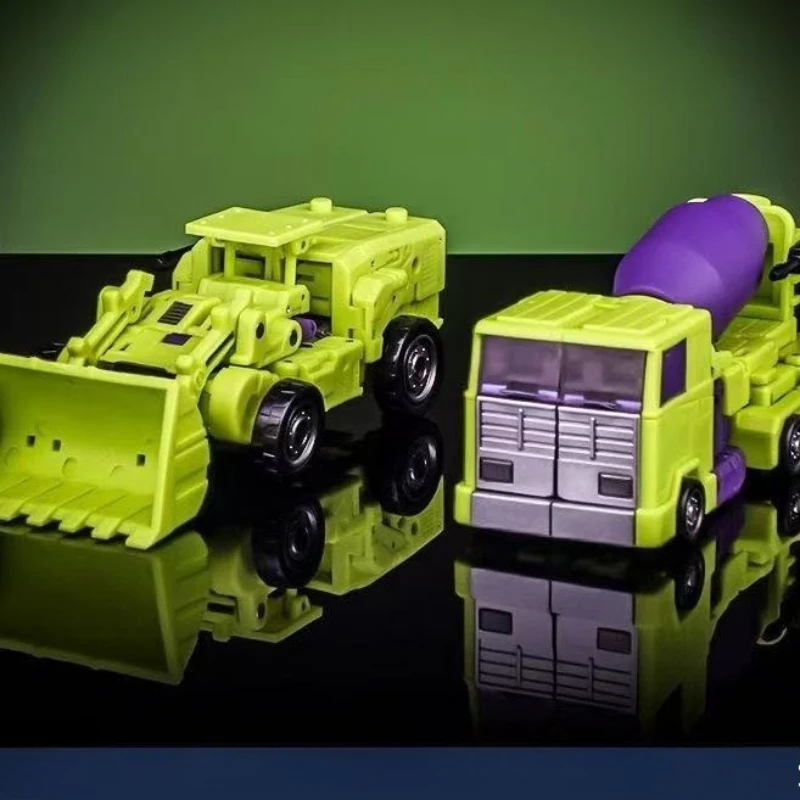 Transformiertes Spielzeug MS-B37A&B38A Kleiner proportionaler Gabelstapler mit feiner Beschichtung + Mischer-LKW-Set, Modell, Originalverpackung, Sammlung, Geschenk