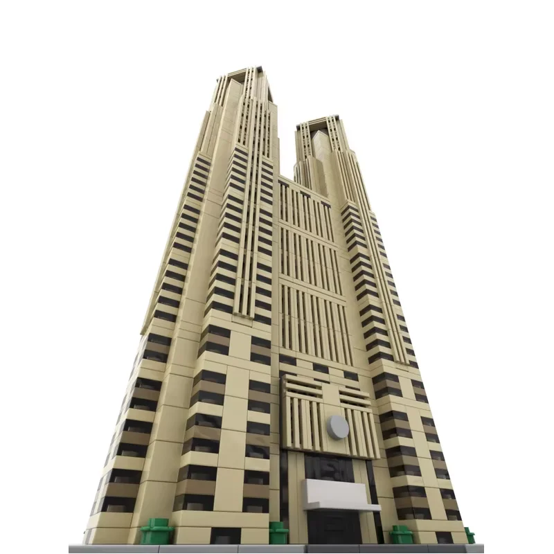 Skyscraper Series Tokyo Municipal Government Building 1:80 scale model 1972pcs small particle MOC matching toy building blocks d