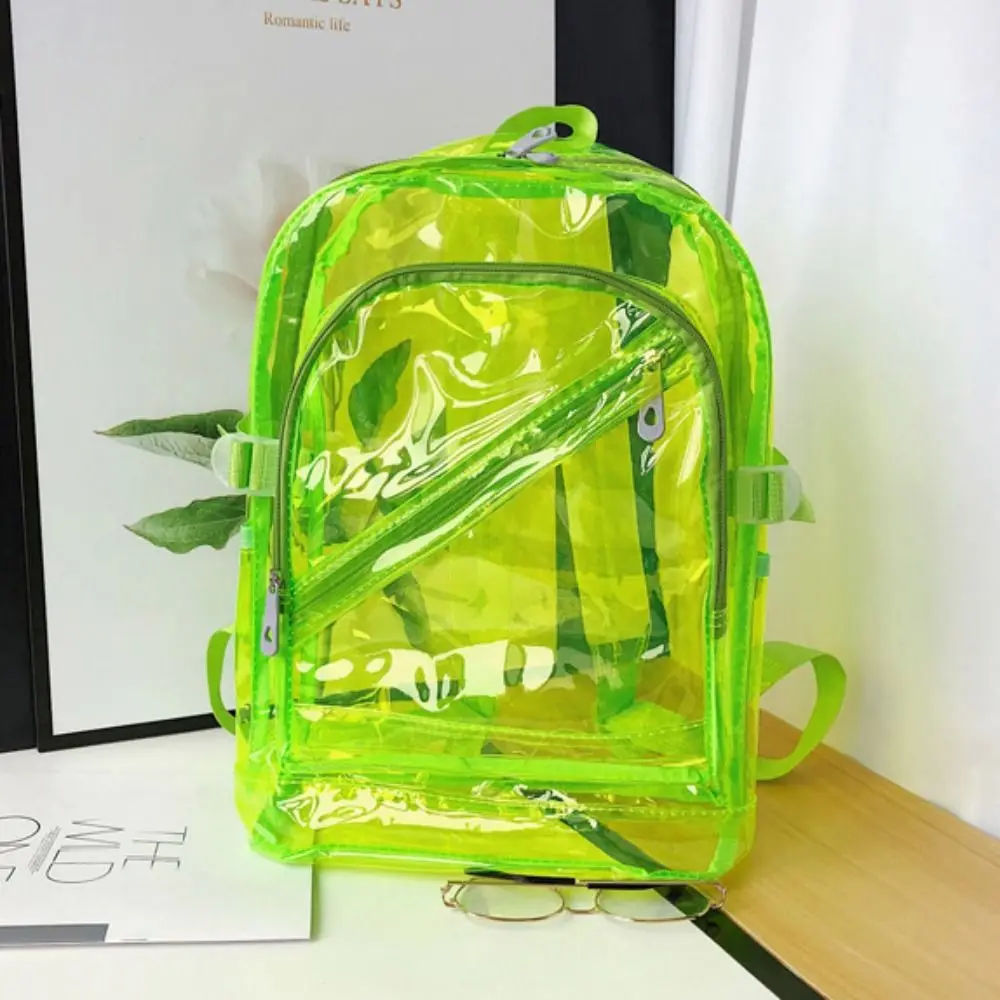 Candy Color Transparent Backpack Teenagers Bag PVC Students School Bag Storage Bag Korean Style Clear Shoulder Bag
