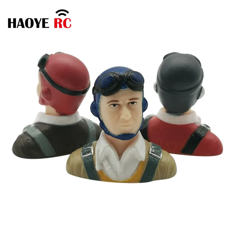 Haoye 1 Pc 1/9 Scale Civil Pilots Figures With Hat Toy Model For RC Plane Accessories Hobby Color Red Blue Grey