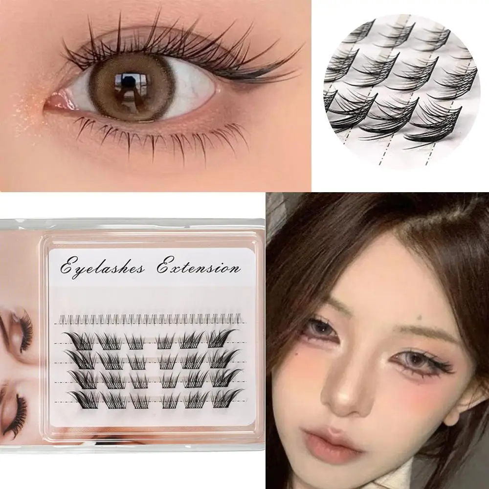 Daily Use Manga Lash Clusters Fox Eye Reusable DIY Lash Extensions Natural Look False Eyelashes