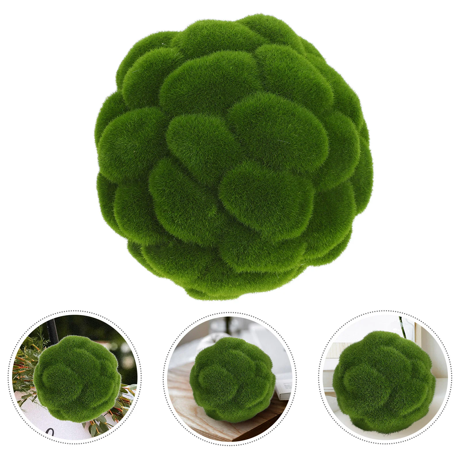 Simulated Moss Ball Topiary Balls Green Spheres Faux Rock Ornament Hair Transplantation Decorative Artificial