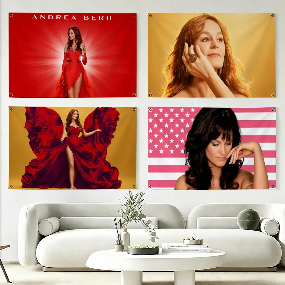 Andrea B-berg Singer Flags Hanging Flag Banner Home Outdoor Camping Picnic Party Decoration Fashion Best Selling Wall Art Decor