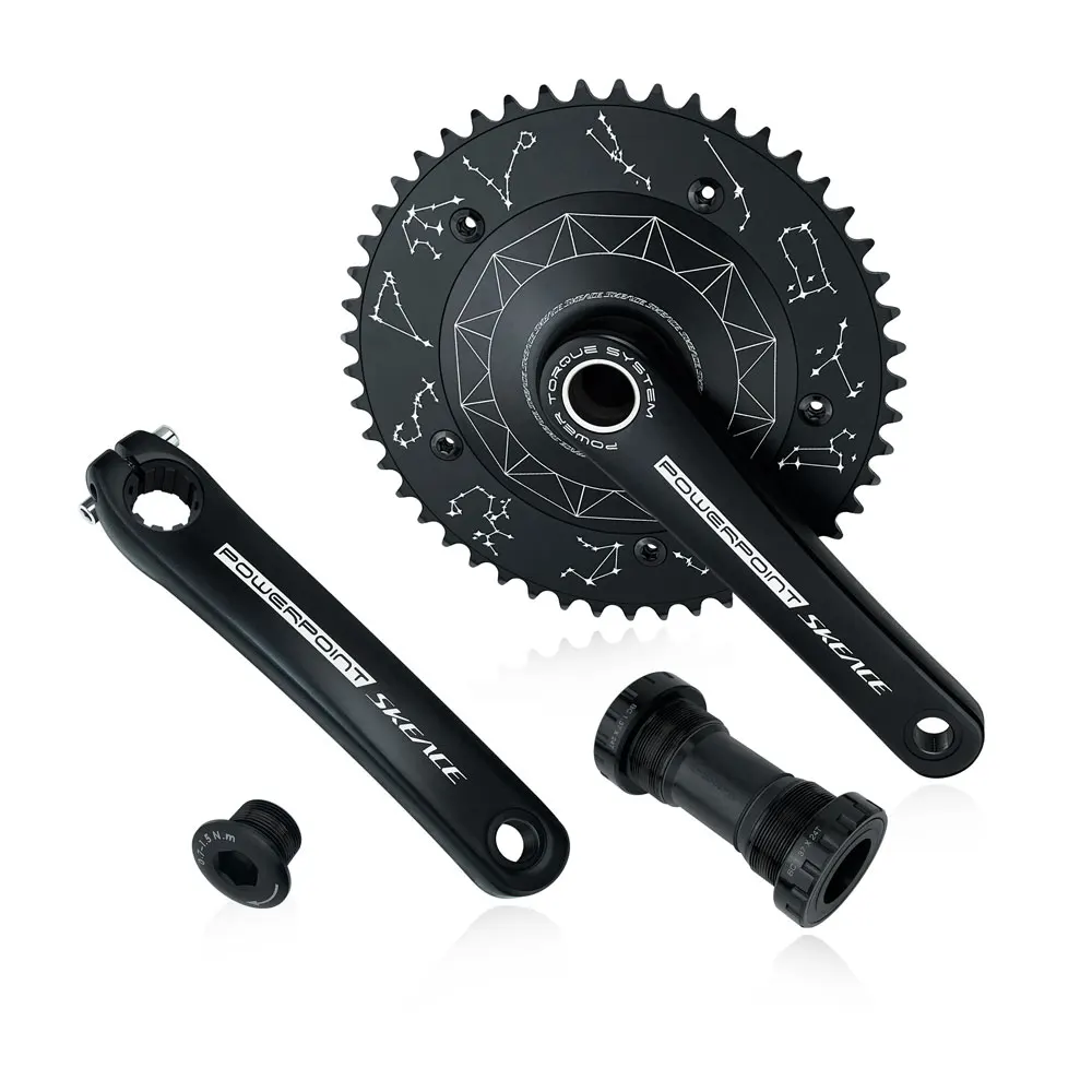 

SKEACE Hollow Crankset 49T 165mm 144BCD Single Speed 3D Aluminum Fixed Gear Bike Chainwheel Track BMX Sealed Racing Crank Set