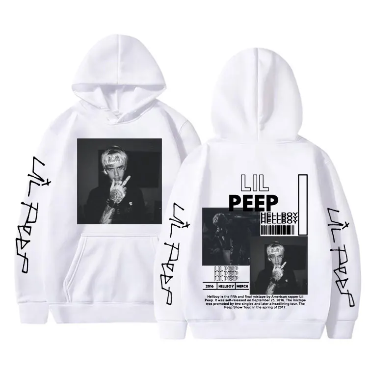 Rapper Lil Peep Hell Boy Crybaby Graphics Hoodie Men Women Hip Hop Fashion Oversized Sweatshirt Men's Casual Vintage Streetwear