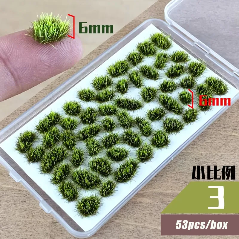 Tufes d'herbe statiques miniatures de 6Mm pour aménagement de Train ferroviaire Ho N Oo/pays de réservoir de jeu de guerre militaire/fabrication de modèles de bricolage/diorama 1 boîte