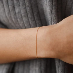 BOAKO Bijoux Luxe 925 Sterling Silver Thin Chain Bracelets For Women 17cm Minimalist Fashion Jewelry Bangles Silver 925 Gift