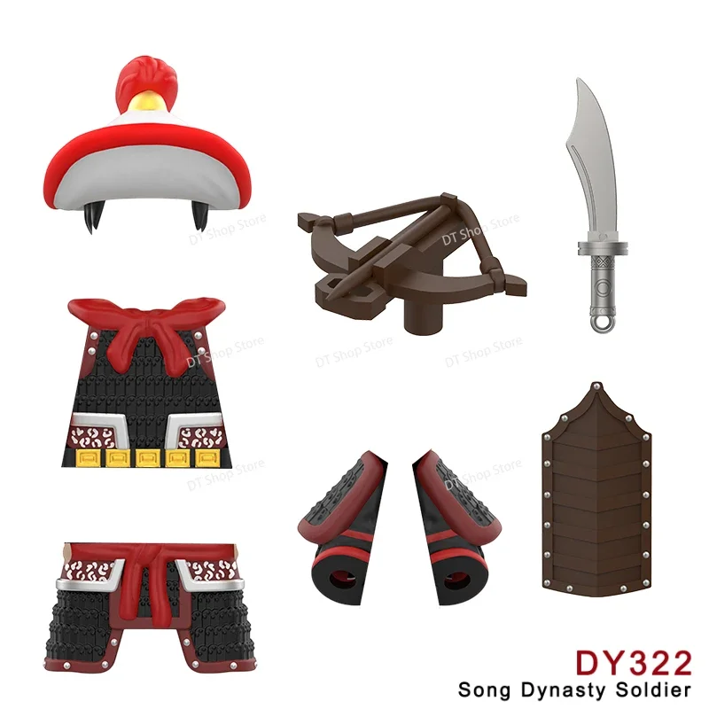 جنود الدرع الثقيل القديم عمل أرقام سلالة سونغ الجنوبية الذهب الفضة الأسود درع اللبنات لغز لعب هدايا الاطفال