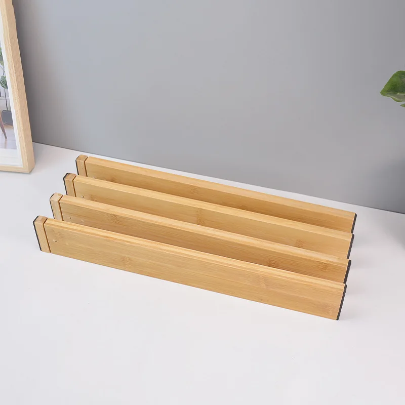 Bamboo Drawer Dividers Kitchen Drawer Organizer Adjustable Expandable Drawer Dividers Tray Storage Drawer storage board