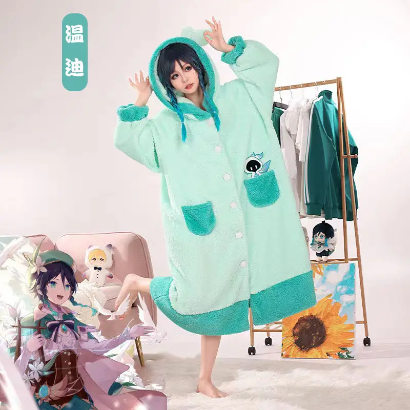 Scaramouche / Tighnari Pajamas GenshinImpact Wanderer Sleepwear Cosplay Doujin Costume Winter Hoodie Pants Pyjamas Christmas