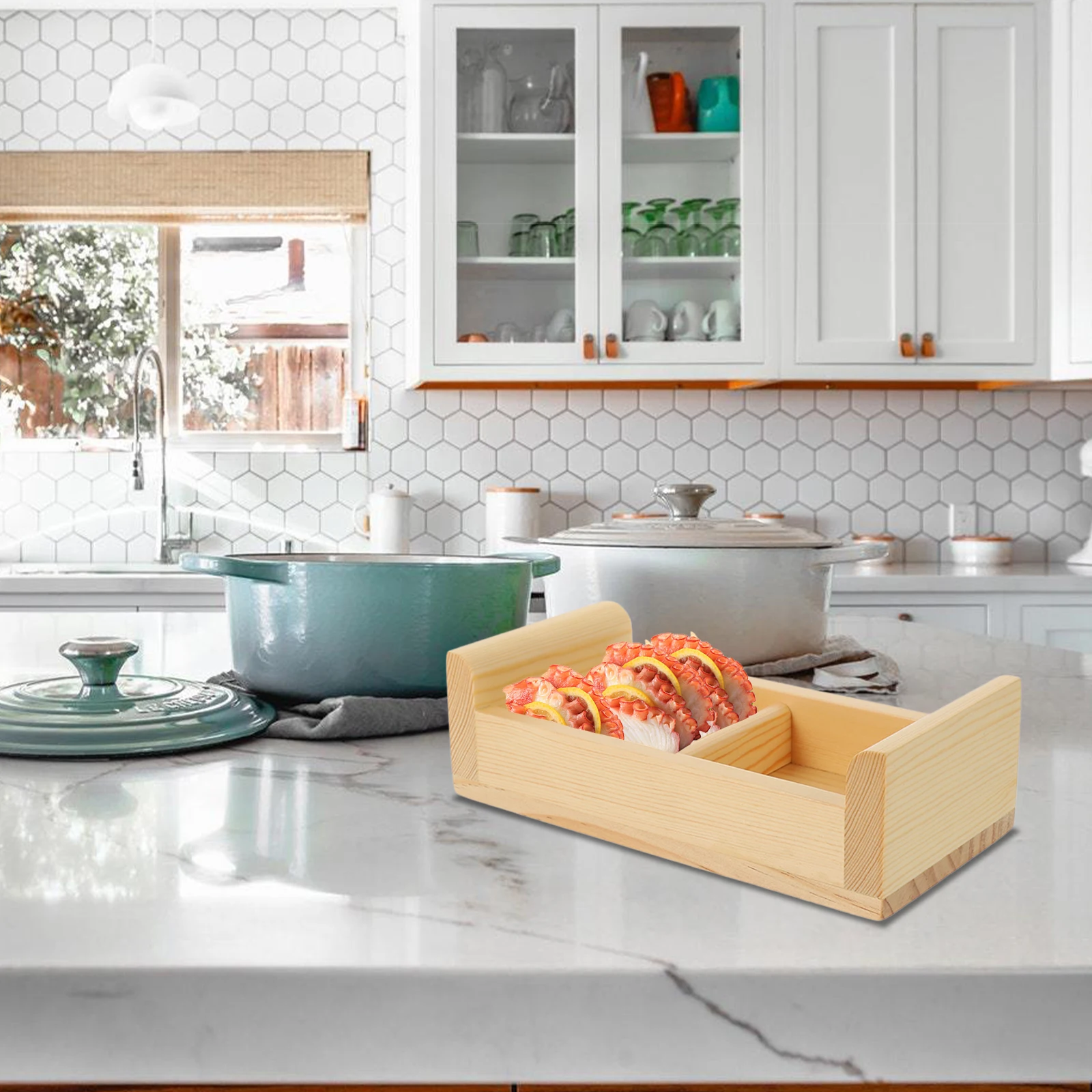 

Sushi Board Sashimi Tray Wooden Plate Large Volume Lightweight Kitchen Supply Premium Material Fruit Serving