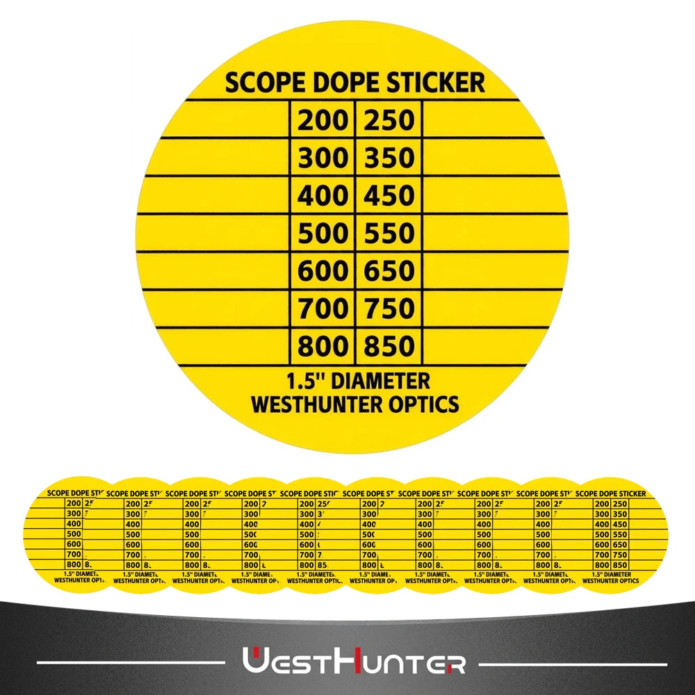 Наклейки DOPE для прицелов WestHunter (10/20 шт.) для стрельбы на дальние дистанции, записываемые этикетки DOPE для записи данных на линзах прицелов для стрельбы из винтовок