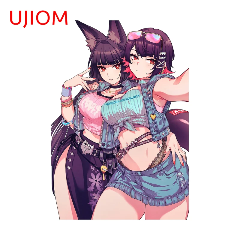 UJIOM Ellen Joe and Miyabi Hoshimi Zenless Zone Zero Wall Sticker Fashionable Artistic Trunk Decal Sunscreen Anime Room Poster