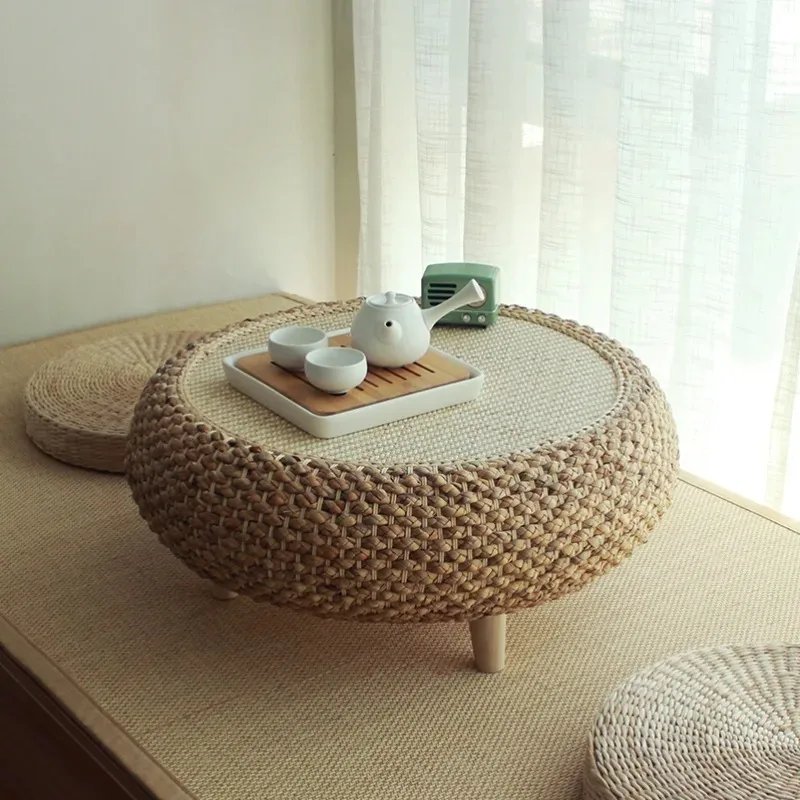 

furniture living room manual Rattan weaving coffee table japanese tea table multifunctional Minimalist Modern side table mesas