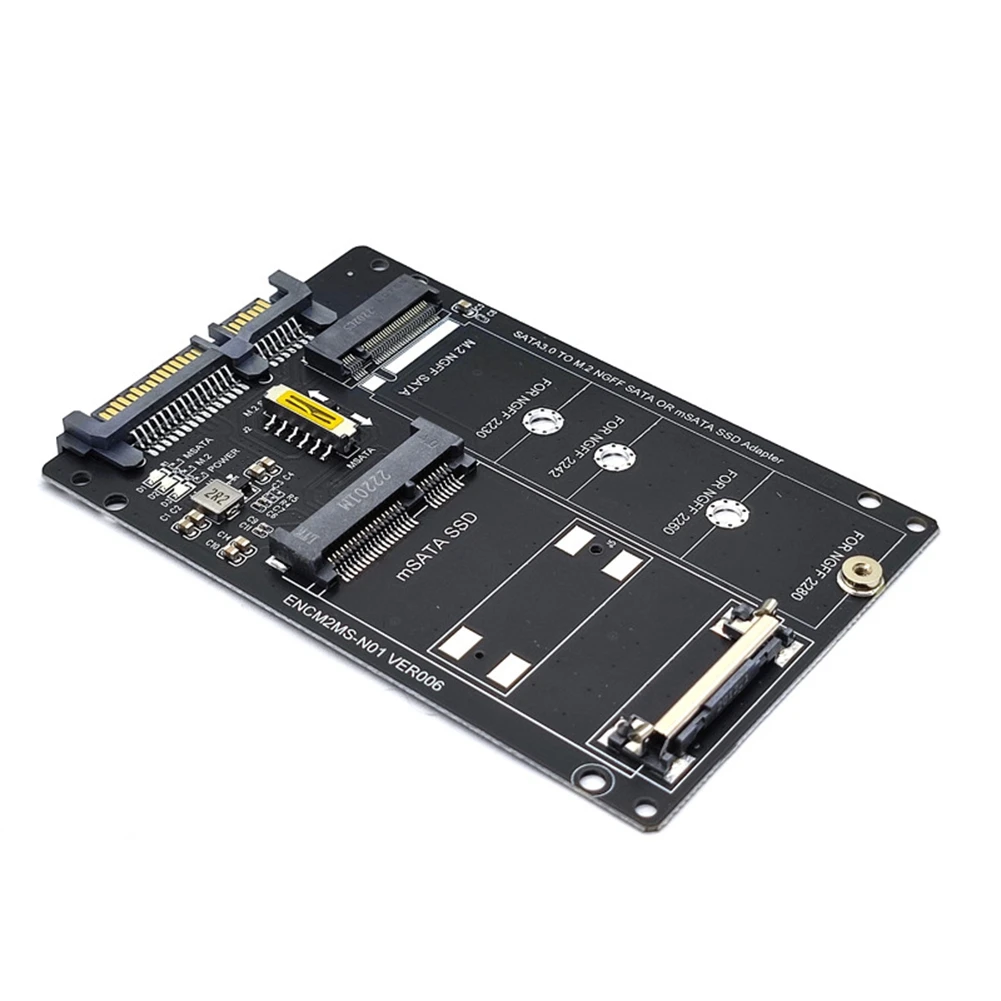 Tarjeta adaptadora NGFF+MSATA a SATA3.0 M2 KEY B-M SSD a conversión de interfaz 6G