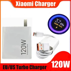 Xiaomi Charger Turbo Fast Charge 120W EU US Hypercharge Gan Adapter For Redmi Note 12 13 Pro Plus 5G Mi 15 14 13 13T Pro Cable