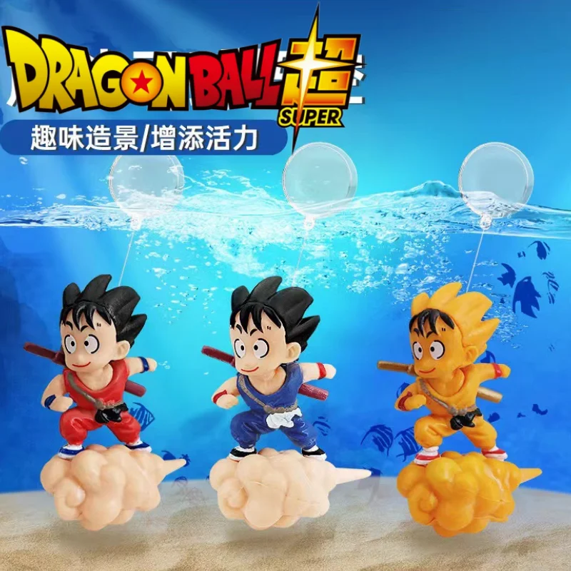 Dragon Ball Z Son Goku Anime Figure Fish Tank Doll Decoration Monkey King Aquarium Ornament Pendent Kawaii Toy Gift For Children