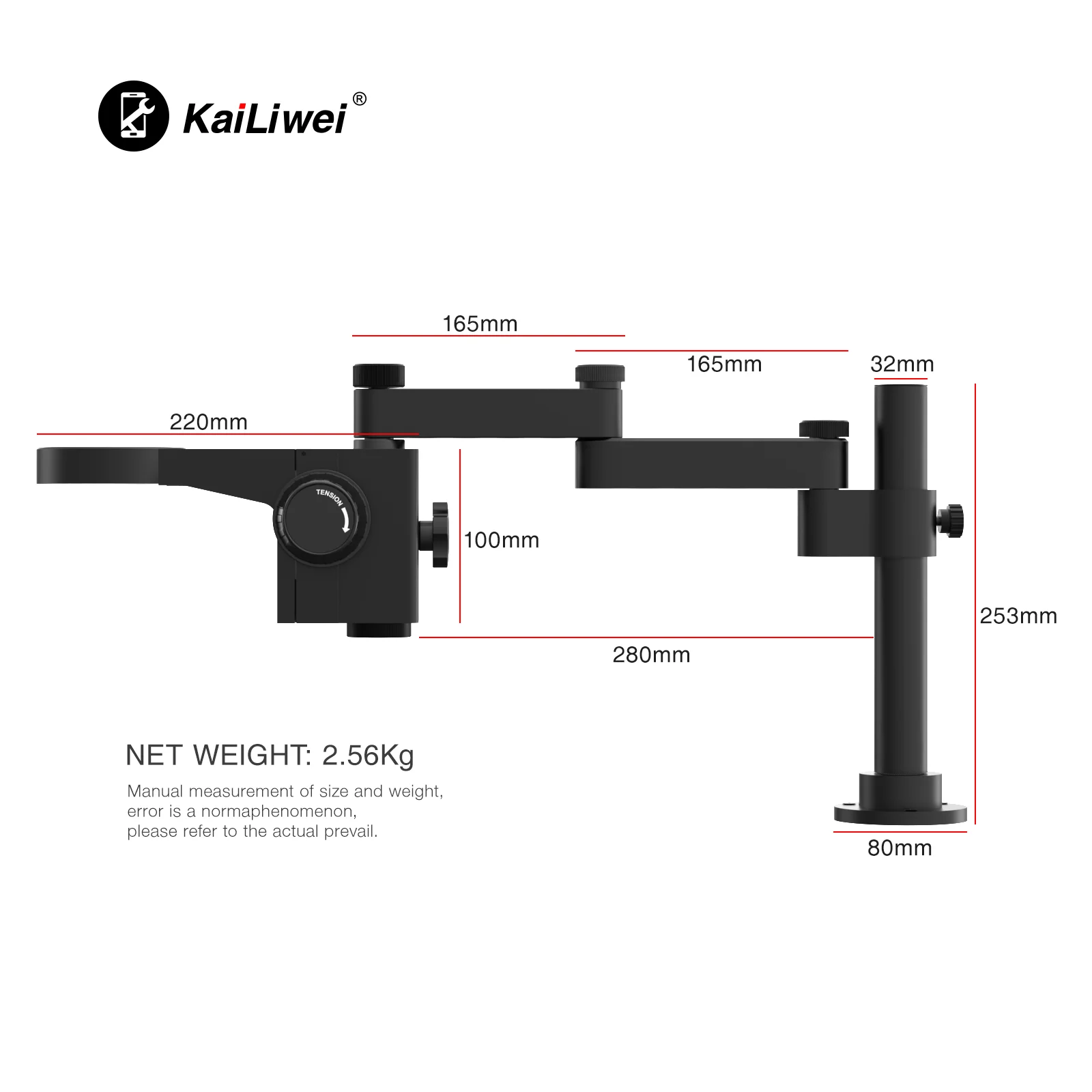 Kailiwei 047T New Design Screwdriver Hole Position Convenient Placement Operation At Any, 360 ° Rotate Front Back Rolling