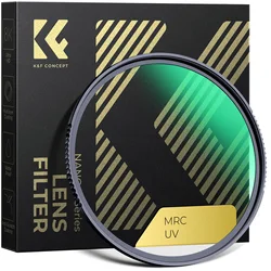 K&F Concept Nano-X MC UV Filter 28-Layer Multi Coated Protection Coatings 37-127mm Waterproof Camera Lens Filter 8K Ultra HD