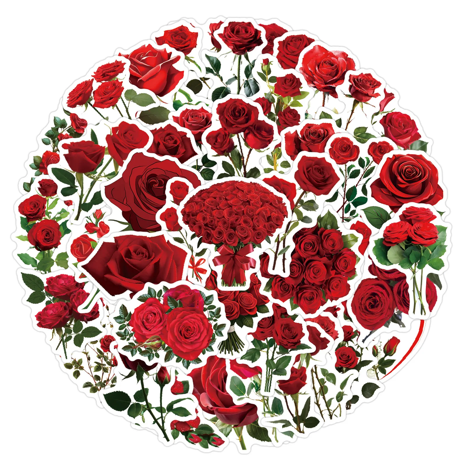 

10/30/60Pcs New Red Rose Graffiti Stickers Cartoon Personalized Decorative Stickers DIY Guitar Phone Water Cup Skateboard