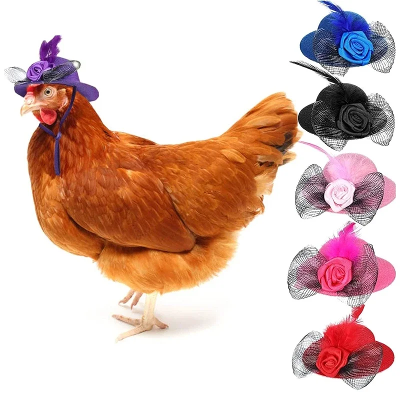 1PC Funny Chicken Hat Creative Hens Small Pets Top Hats Duck Parrot Hamster Poultry Show Chicken Costume Accessories