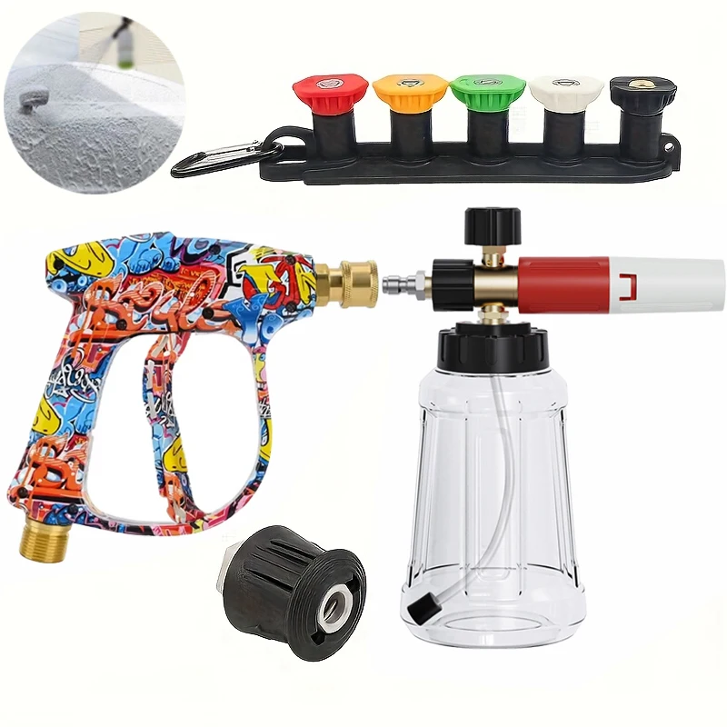 Professional High Pressure Washer Kit - Foam Cannon & Water Gun Compatible with Karcher, Lavor, Bosch Cleaning Systems