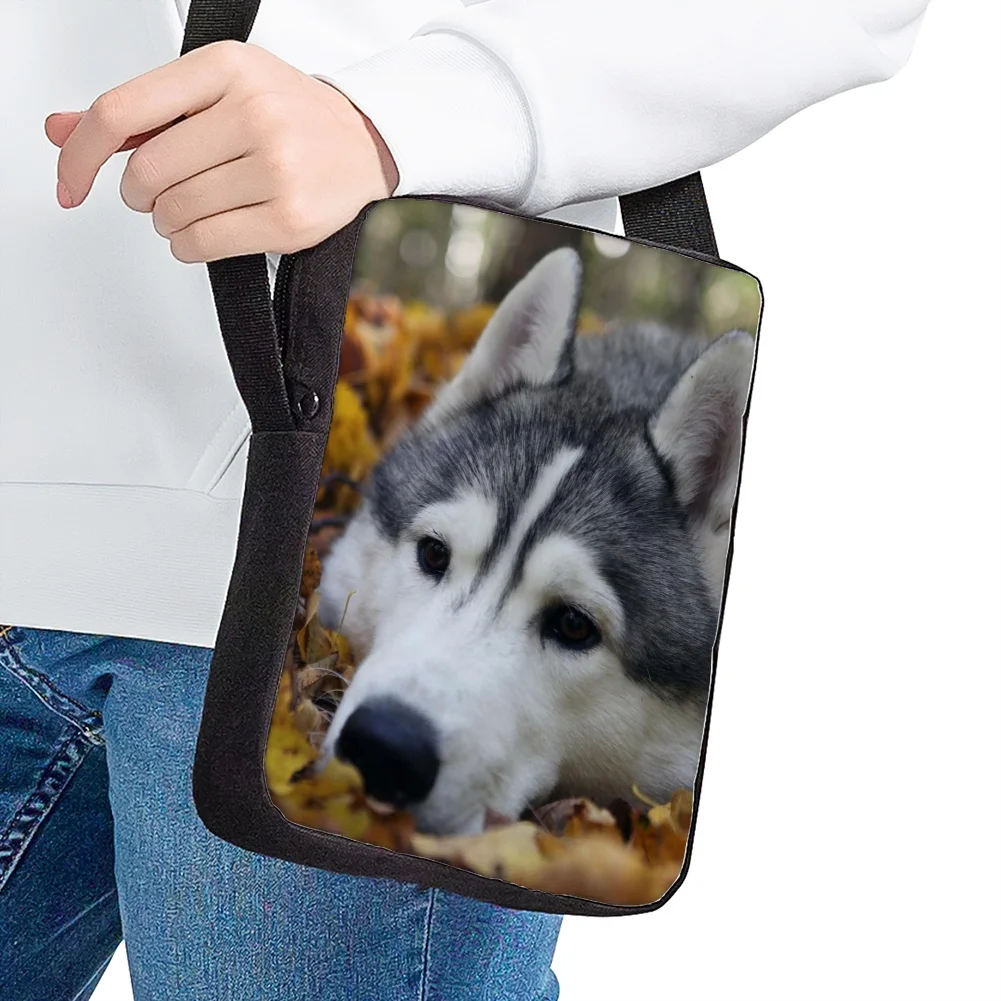 HYCOOL Custom Animal Dog Horse Sloth Alpaca Pattern Women Messenger Bags Small Cross-Body Bags Student Girls Book Bag