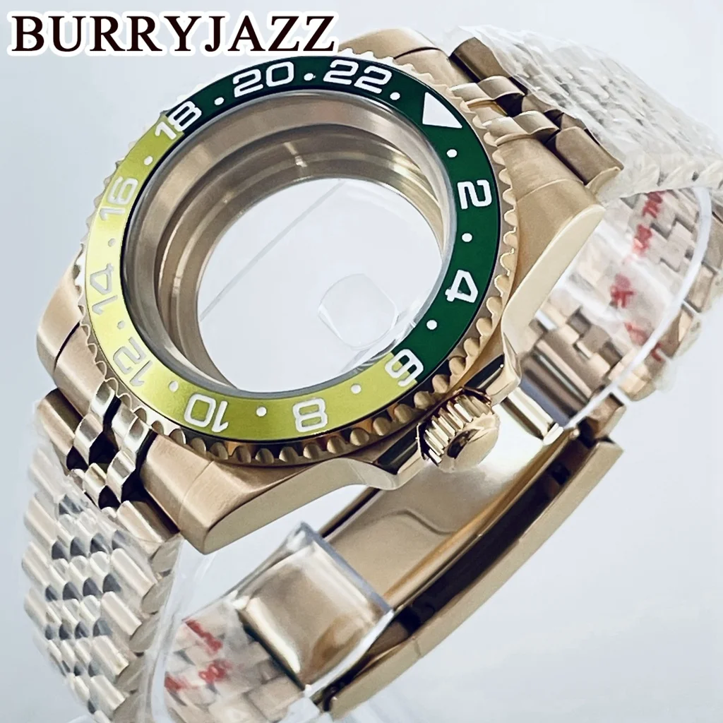 حافظة ساعة بوريجاز 40 من BURRYJAZZ SUB GMT NH35 NH36 NH34 NH38 NH70 NH72 ETA2824 PT5000 بإطار من زجاج الياقوت والألومنيوم