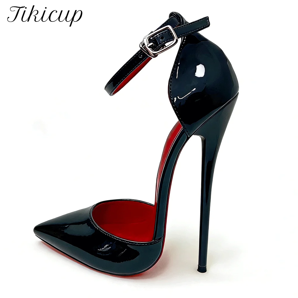 

16cm Super High Stiletto Heels Pointed Toe Ankle Strap Dress Pumps Man Catwalk Photo Shoot Drag Queen Events Unisex Party Shoes