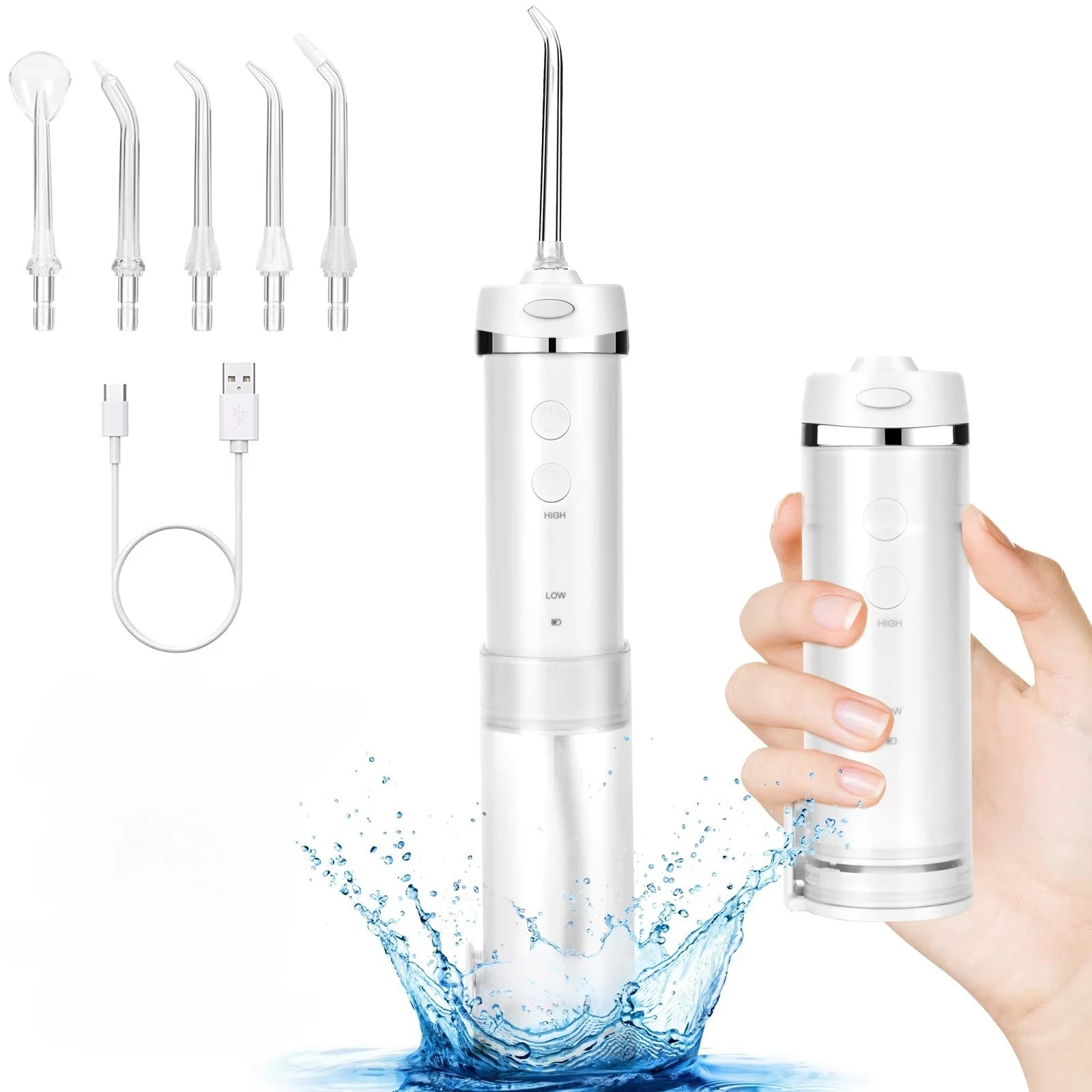 

Portable Dental Oral F100 Irrigator 5 Modes 200ML Oral Irrigation Travel Waterproof Oral Irrigator Whitening Cleaner Waterpulse