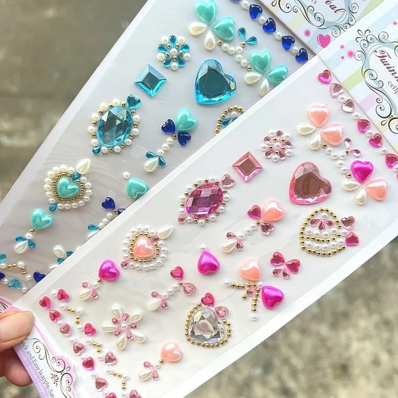 Nouveau 3d strass visage autocollant Festivals accessoires visage gemmes bijoux autocollants maquillage cristaux lumineux autocollants pour visage diamants