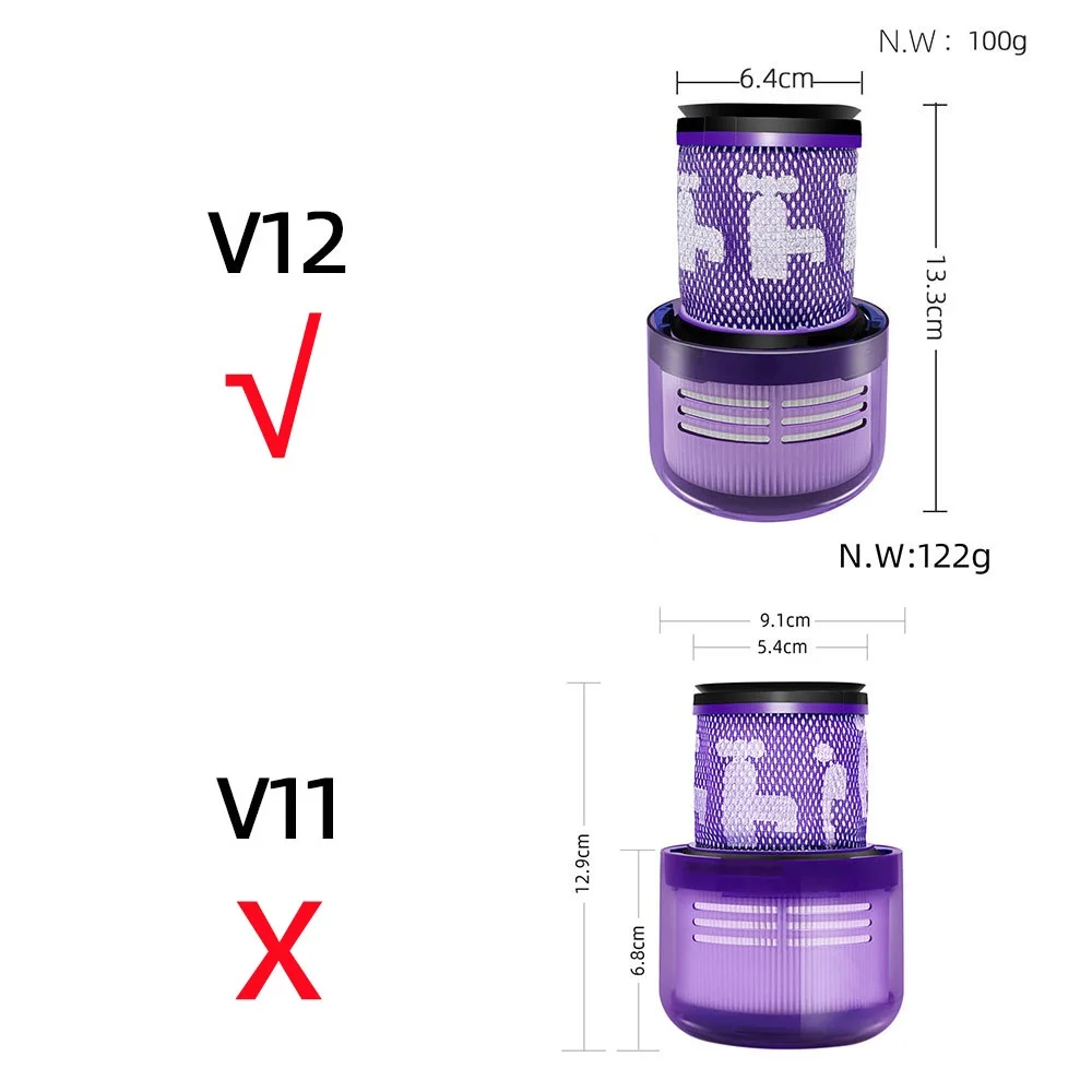 1 Stück waschbarer Hepa-Filter für Dyson V12 Detect Slim Absolute Total Clean Staubsauger Ersatzteile Zubehör