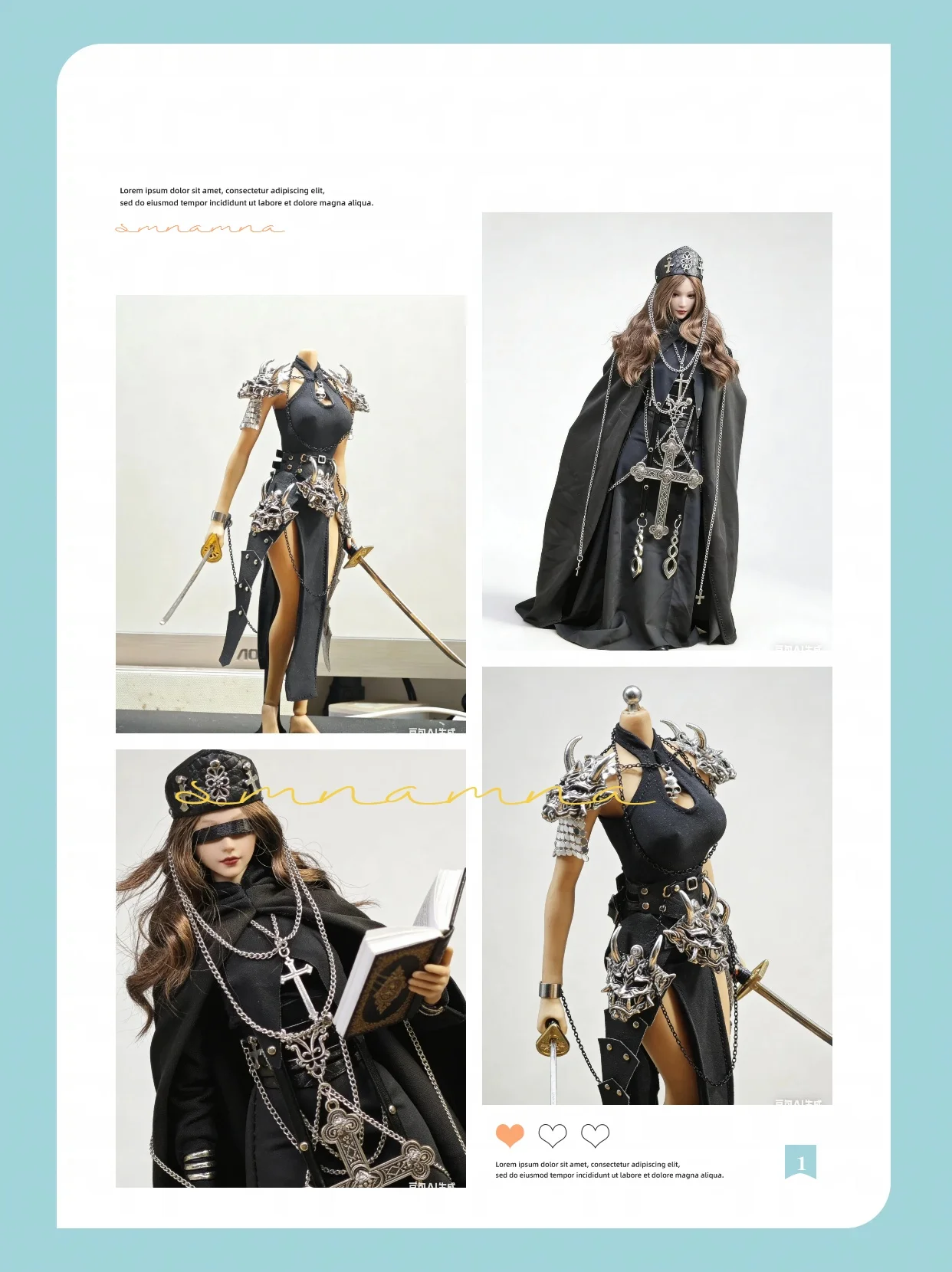 

1/6 Scale Female Soldier Slim-fitting Halter Dress Three-dimensional Shoulder Armor Stand Collar Long Gown For 12''Action Figure