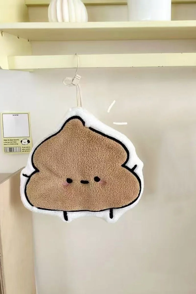 Toalla de Mano Absorbente y Gruesa con Diseño de Dibujos Animados - Toallita Cuadrada Pequeña de Terciopelo Coral para Colgar, de Doble Uso para Cocina y Baño