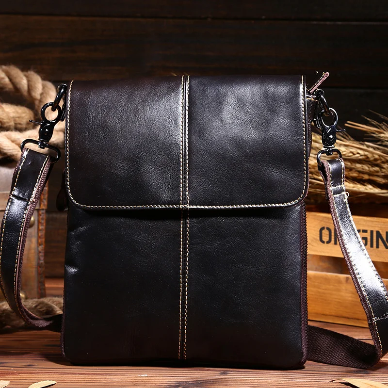 

New Fashion Genuine Leather Men Messenger Bag small Shoulder men leather crossbody bag male Leisure