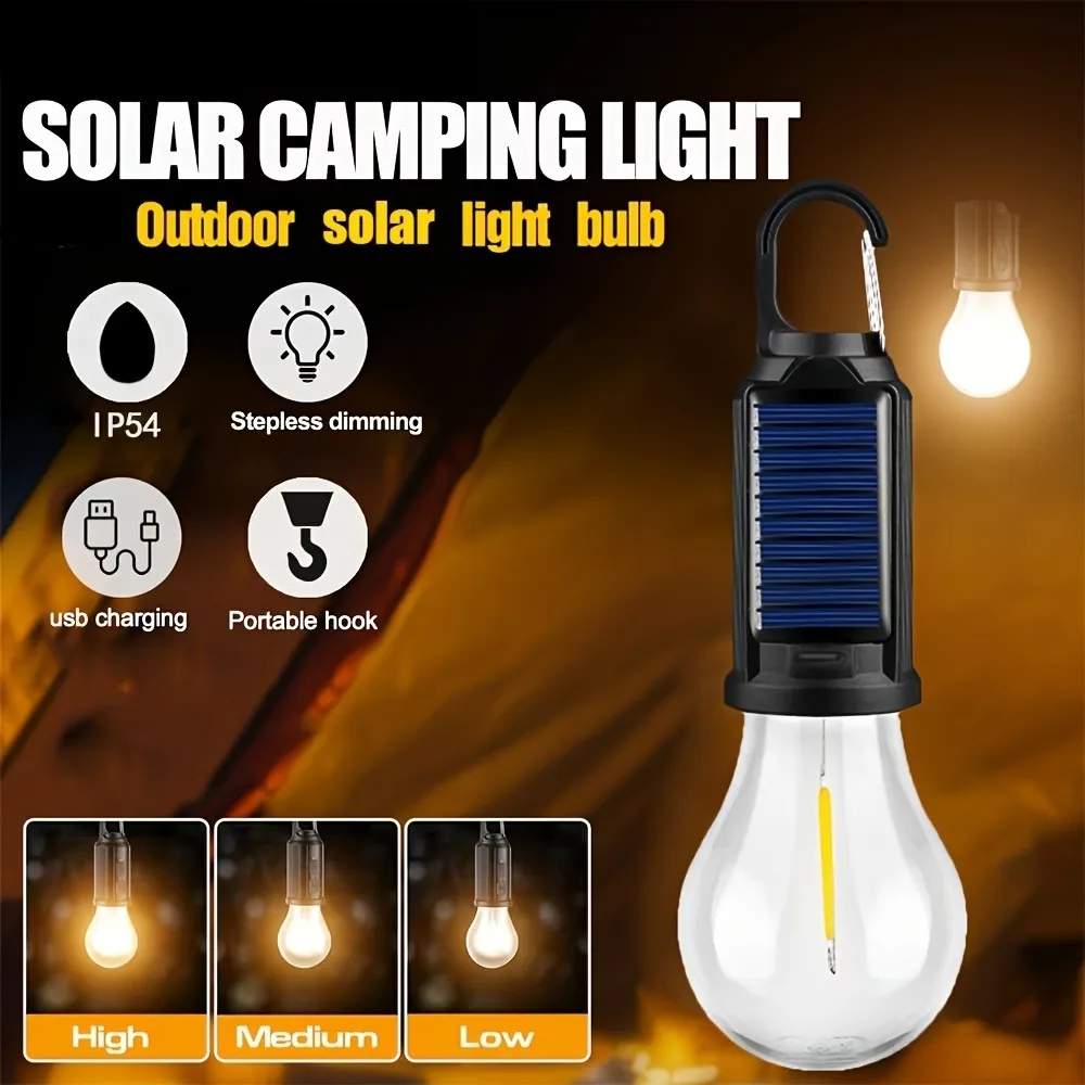 Solar Powered Motion Sensor LED Light Waterproof Outdoor Security Lamp, Solar & USB Rechargeable Portable Camping Flashlight