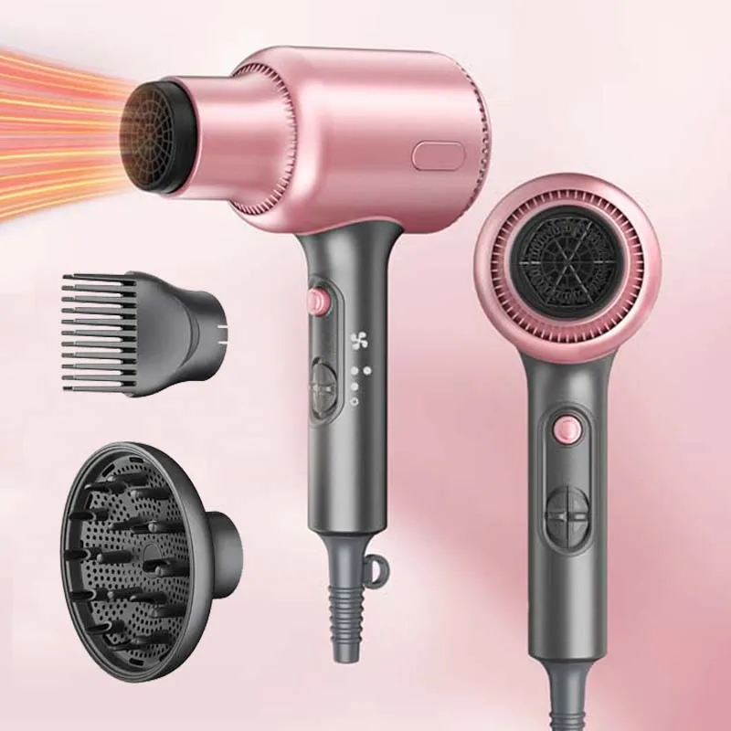 

High power hair dryer with constant temperature and dual overheat protection for quick drying, designed for hairstylists