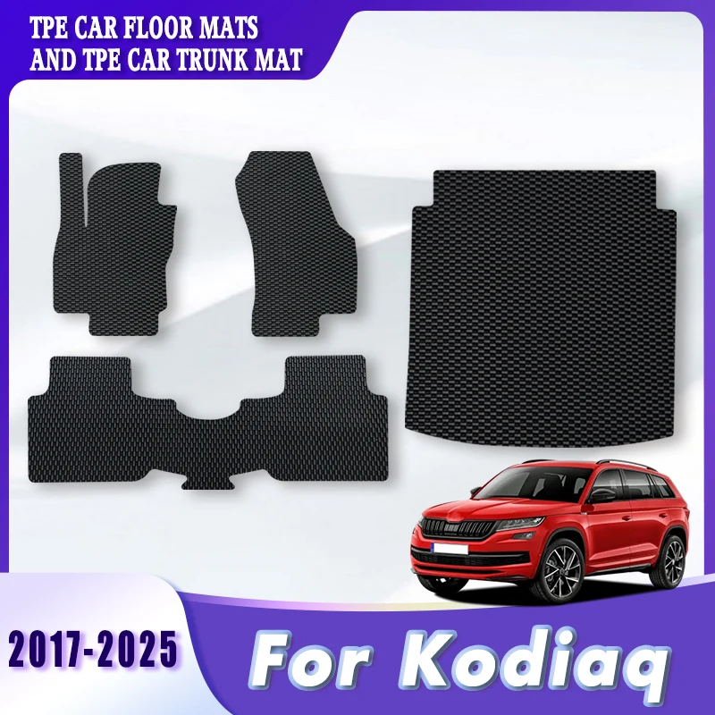 

TPE Car Floor Mats Trunk Carpets For Skoda Kodiaq 2017 2018 2019 2020 2021 2022 2023 2024 2025 Auto Accessories Automobiles Pads