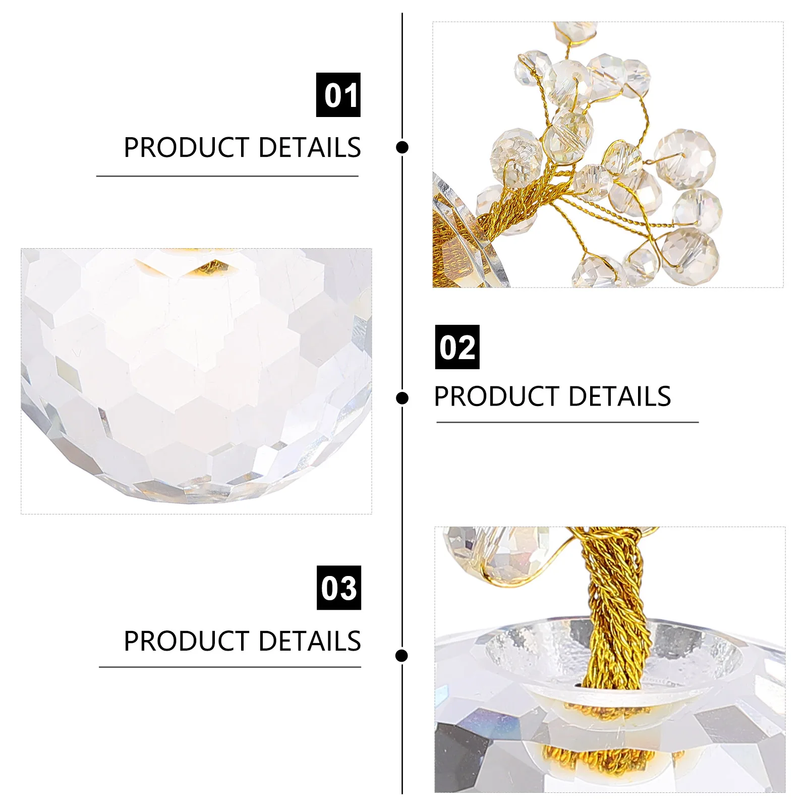 

1Pcs Crystal Money Tree Ornament Feng Shui Home Decoration Car Interior Dashboard Paperweight Good Decor