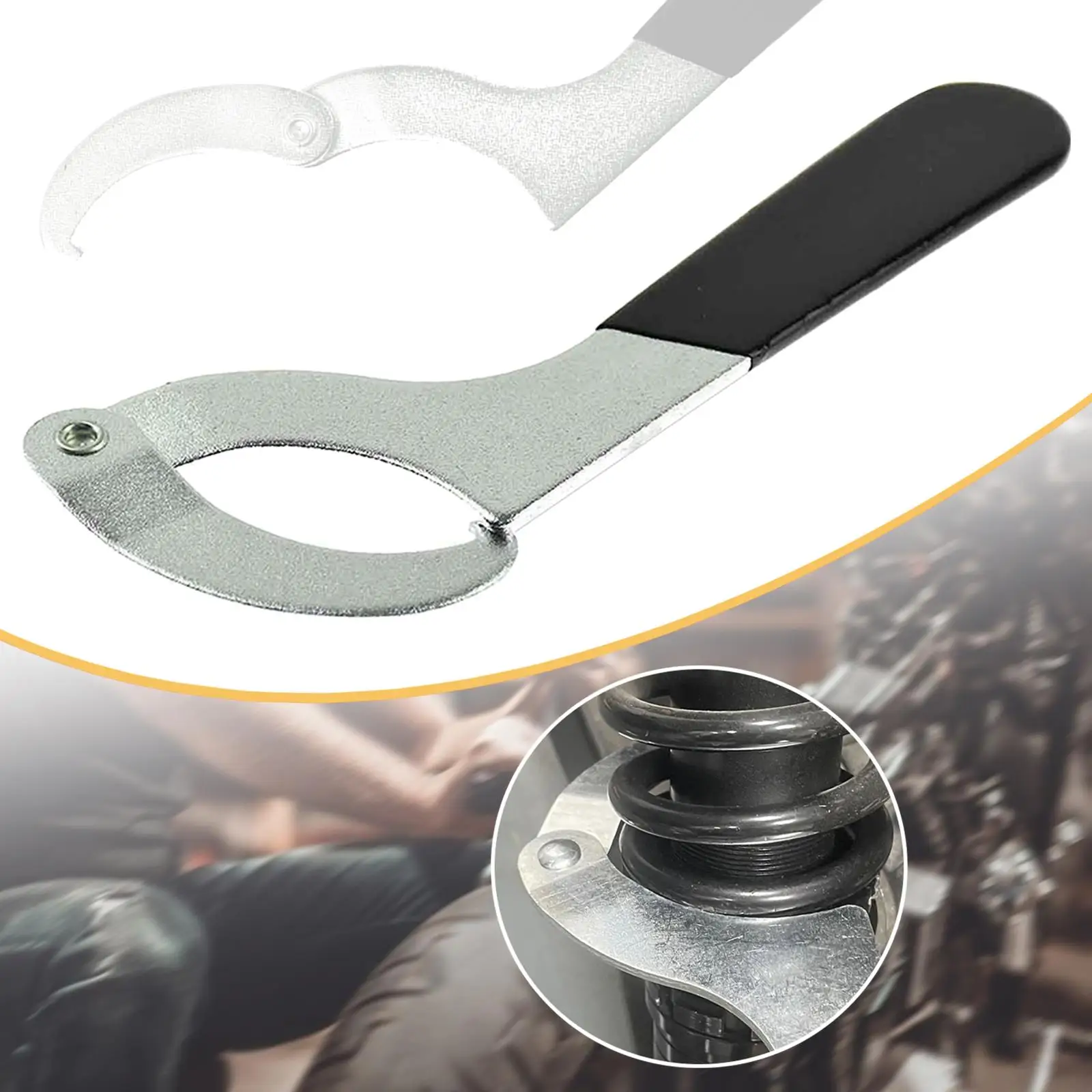 Compact Adjustable Shock Spanner Wrench Steel Hand Tool for Motorcycle 1000cc Preload Collar