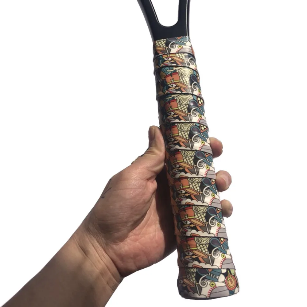 ثلاثية الأبعاد الطباعة قبضة عرق الفرقة Skidproof دائم تنس Overgrips لزجة لطيف الصيد رود غطاء مقبض مضرب بدمنتون #3
