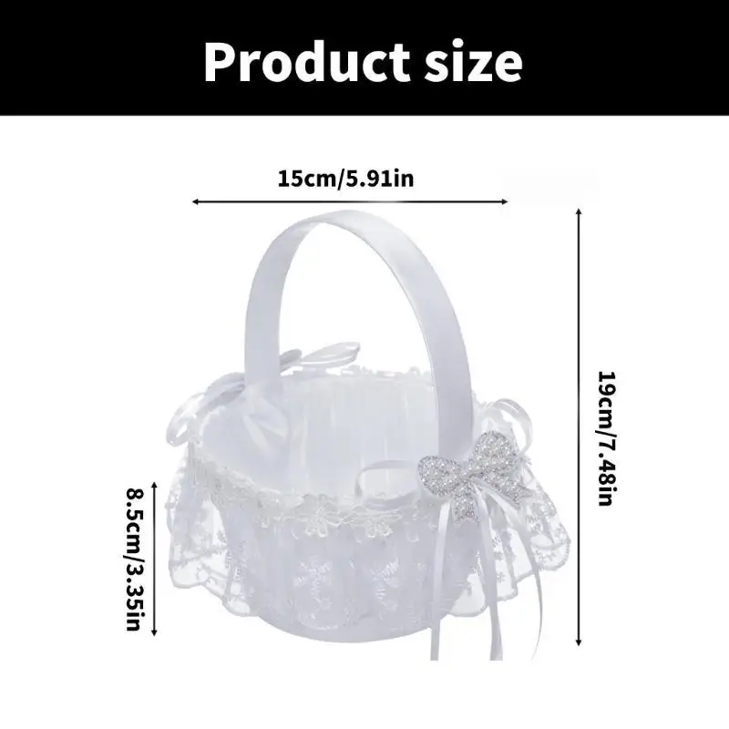 31BBハンドアムデバスケットボウノットエレガントなサテンバスケットエレガントなカントリースタイルバスケット