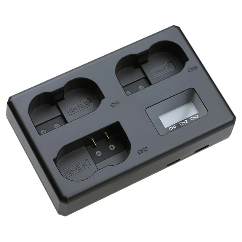 Super Sale FB Charger EN-EL15 3 Slot with Type C and USB Charging Port for Nikon Camera D7000 D7500 Z5 Z6 Z7 Z8