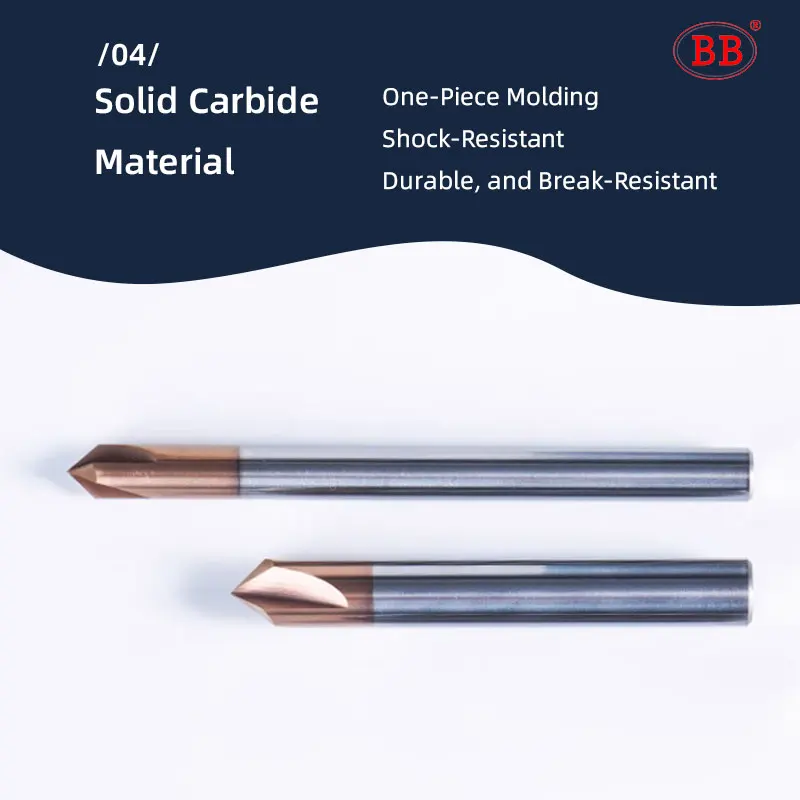 Imagem -03 - Cortador de Chanfro bb Comprimento Longo 100 mm 150 mm Carboneto Estendido 3f v Fresagem Escareador Cnc 60 90 120 Graus Rebarbação Bordas
