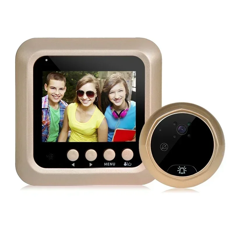 Visor de puerta Digital LCD de 2,4 "con almacenamiento de fotos, lente de 145 grados, soporte de vista, tarjeta TF, visor de puerta electrónico para seguridad del hogar